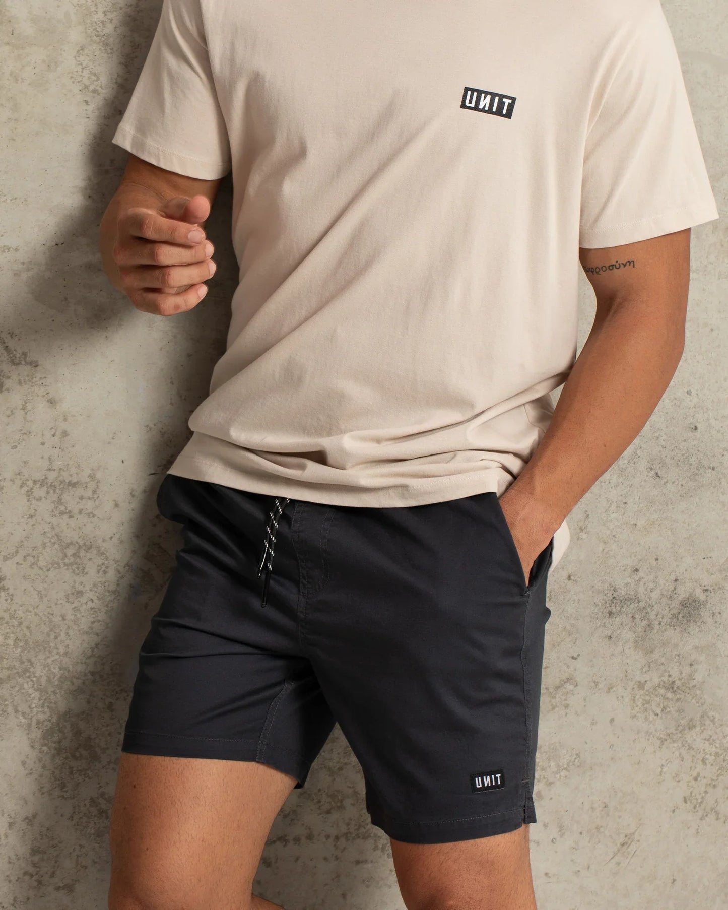 UNIT Mens Shorts - Stone Black Sml