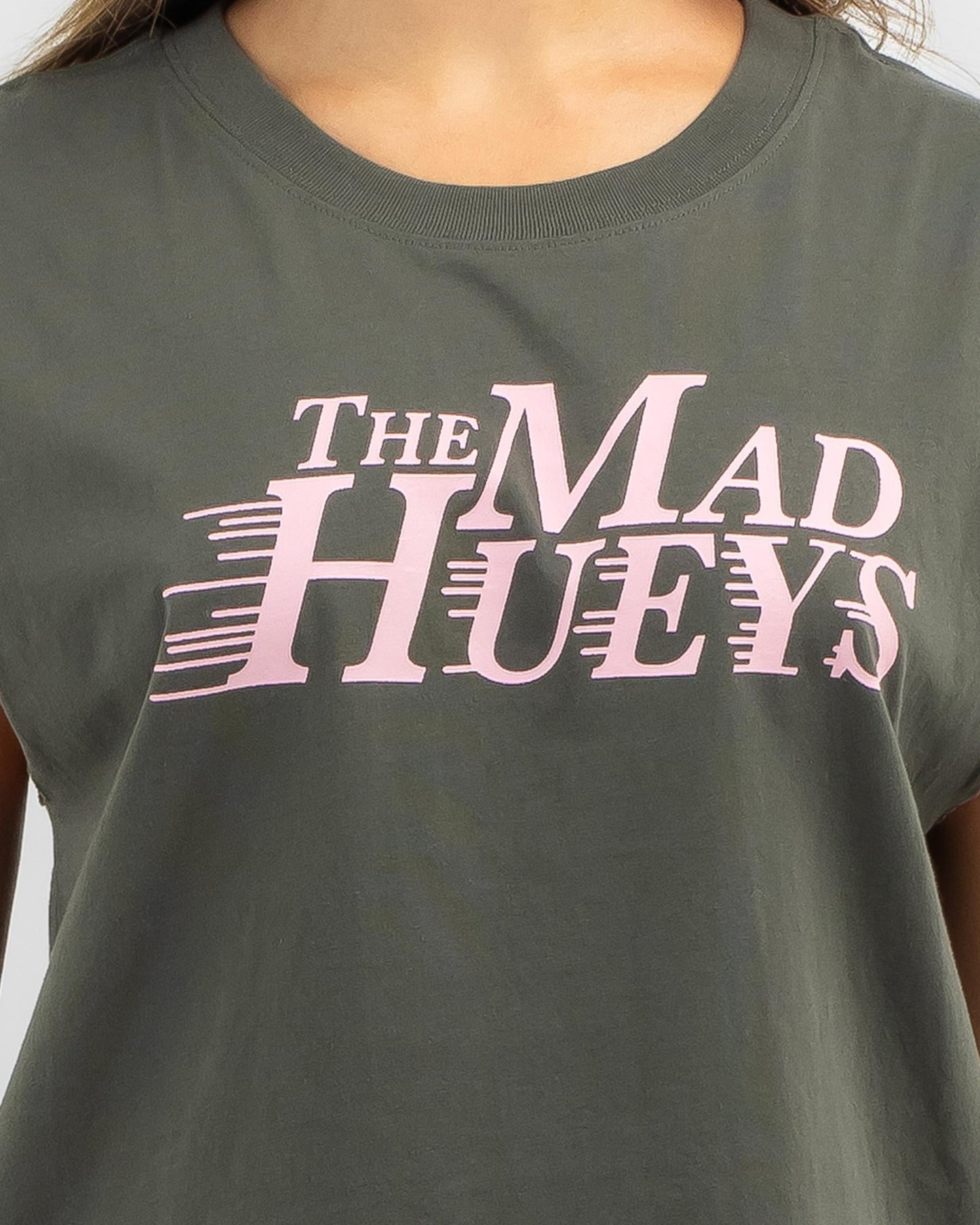 TMH SPEEDING HUEYS | WOMENS CROP MUSCLE - CHARCOAL
