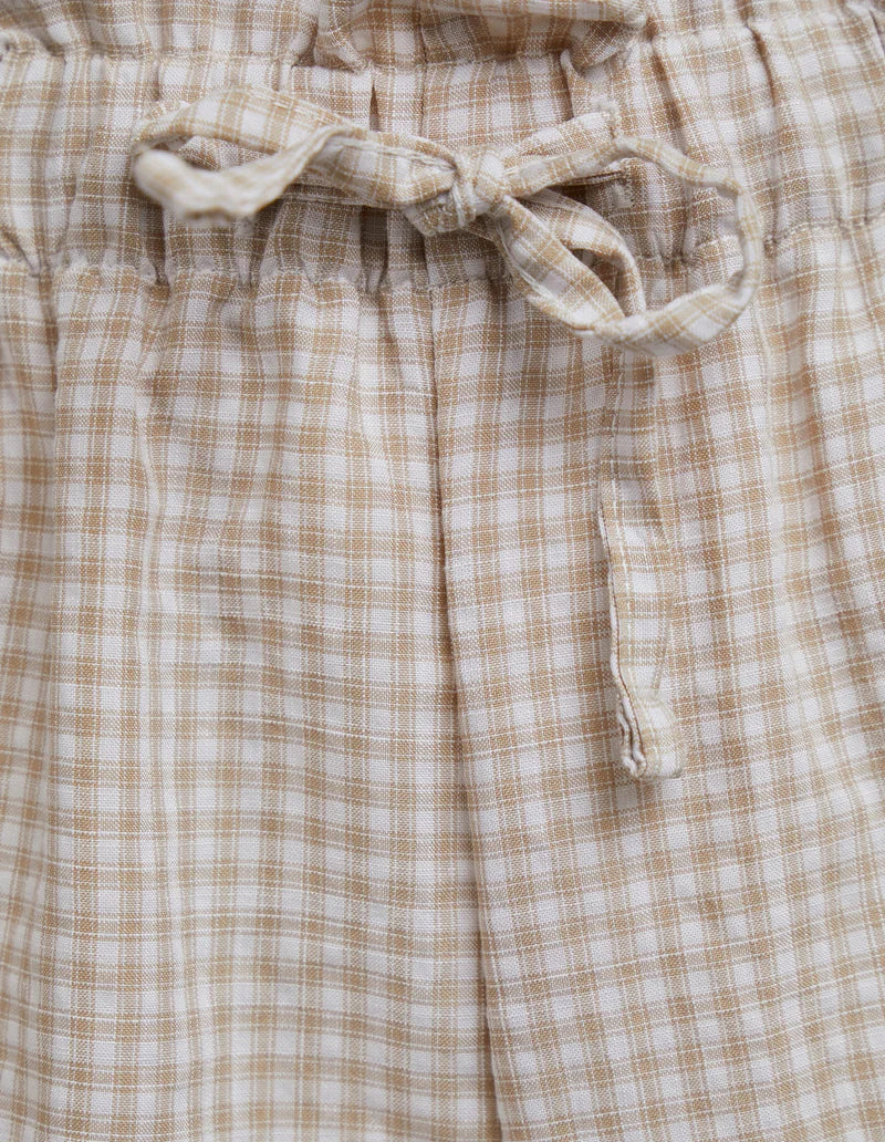 Eve Girl Sadie Check Short Tan Girls