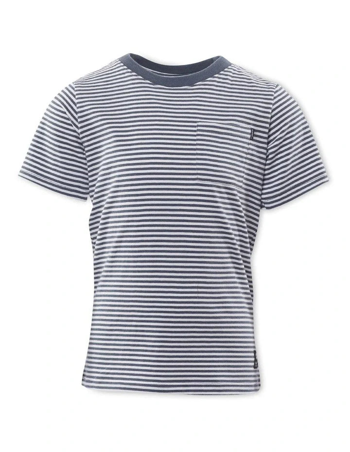 ST Goliath Pocket Stripe Tee Blue - Size 4 - TheSquarePeg