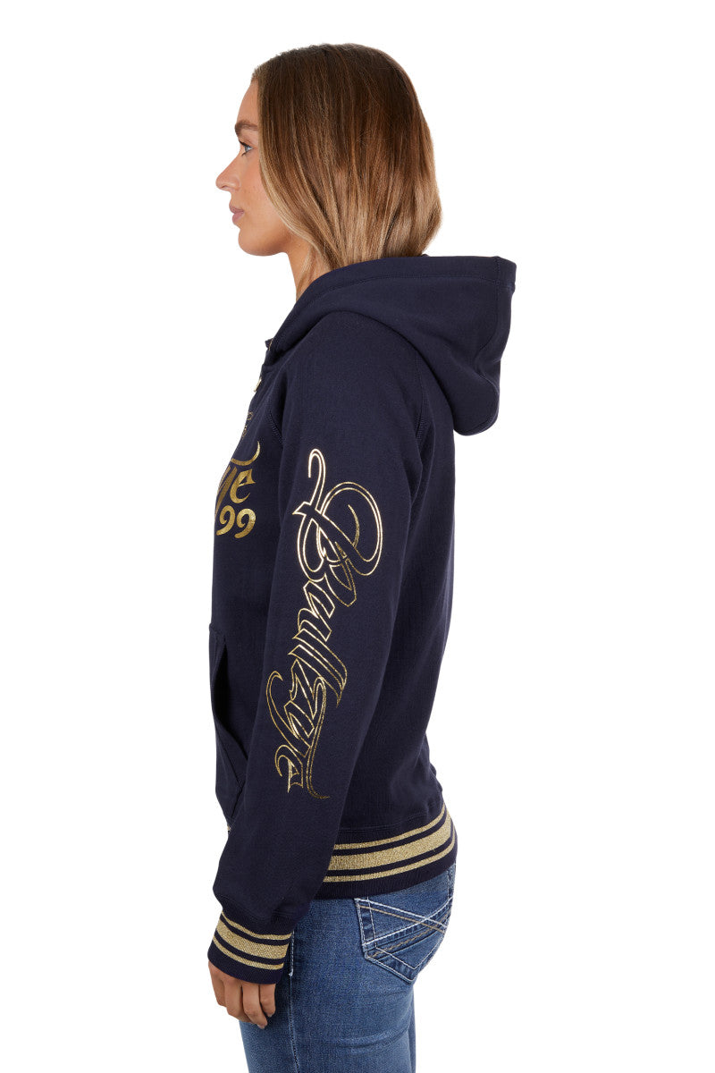 Bullzye Womens Bowen Zip Through Hoodie Dark Navy L 8