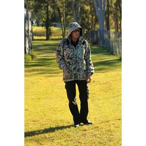 Pro Tac Camo Fleece Hunting Coat with Detachable Hood
