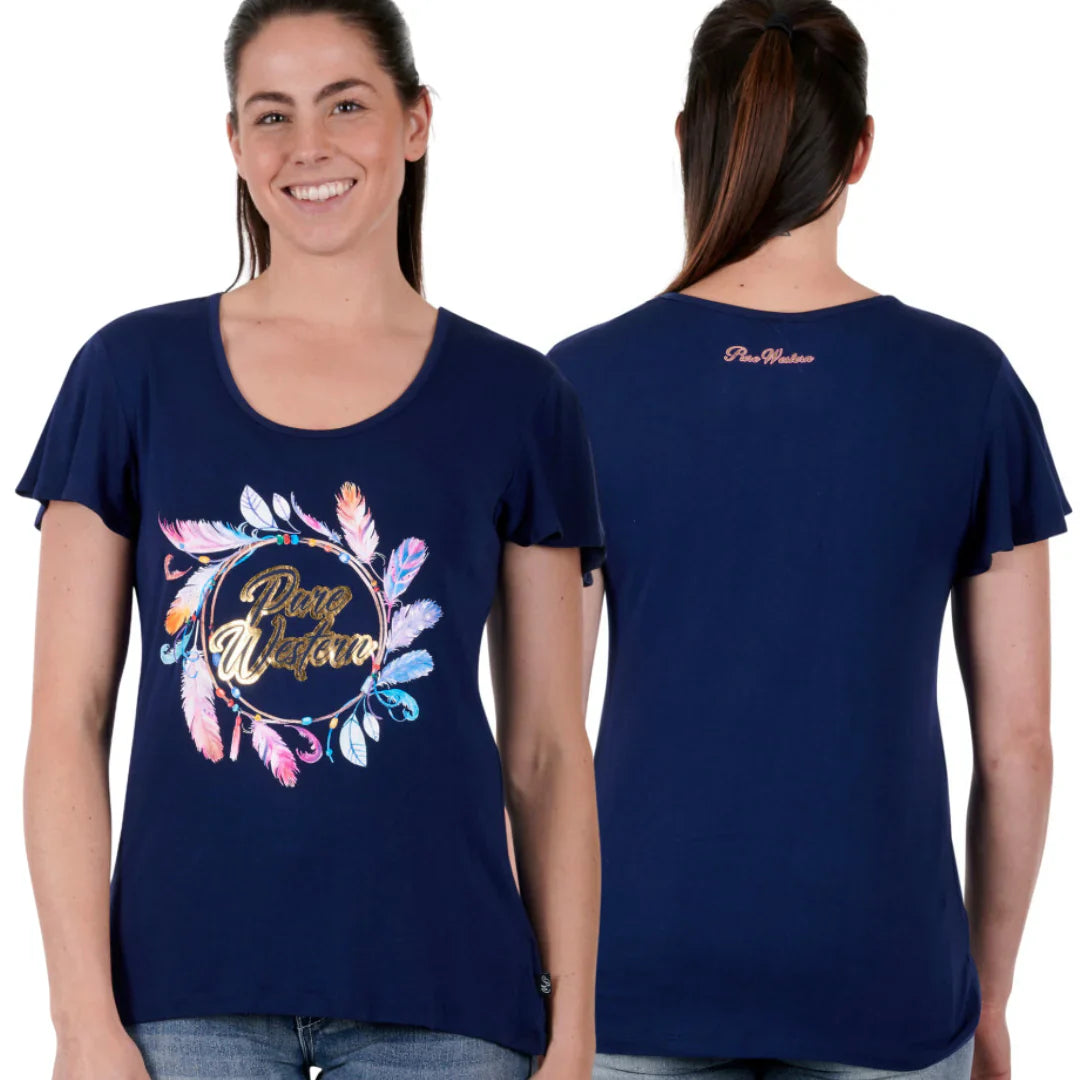 Pure Western Womens Dylan SS Tee L 8