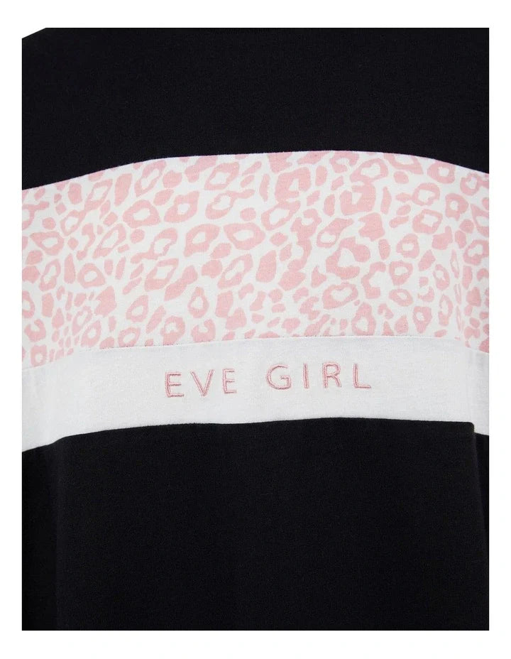 Eve Girl Base Panelled LS Tee Black