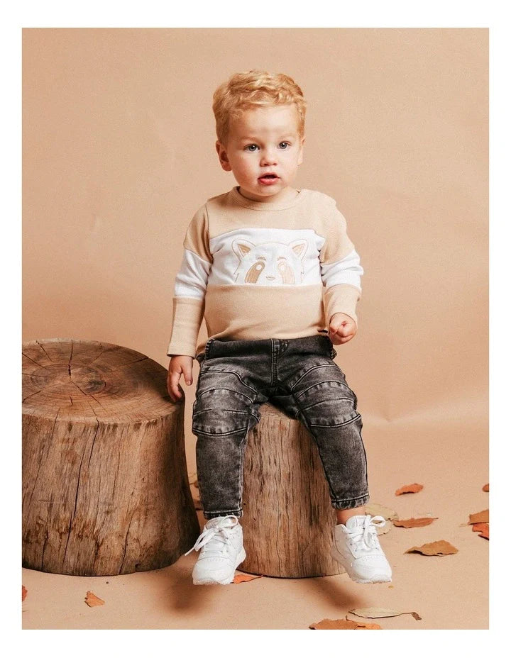 Animal Crackers Grain LS Tee Baby - TheSquarePeg