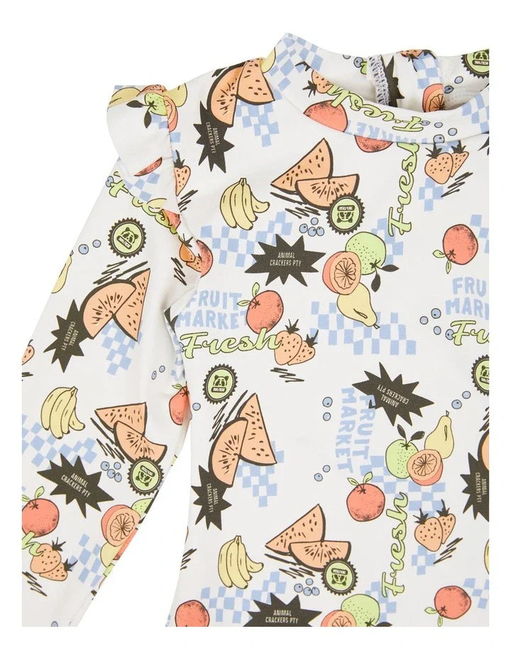 Animal Crackers Fruit Market L/S One Piece