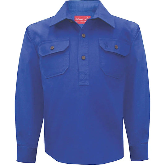 Thomas Cook Kids Heavy Drill LS Shirt Cobalt K2 - TheSquarePeg