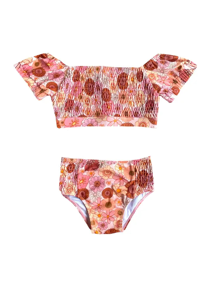 Bardot Bubble Sleeved Bikini Print Girls 10/11