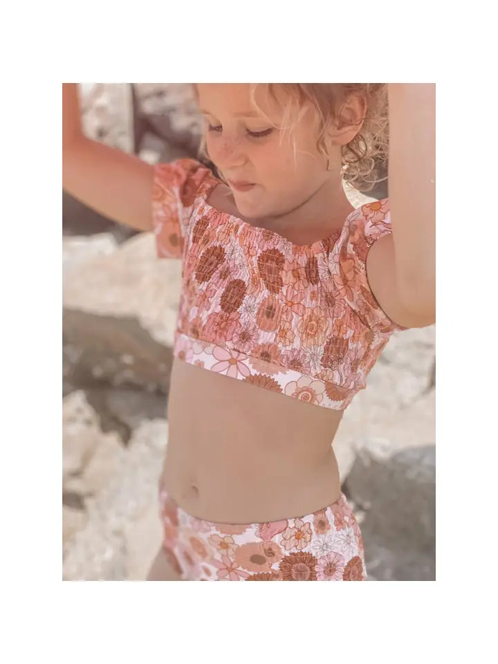 Bardot Bubble Sleeved Bikini Print Girls 10/11