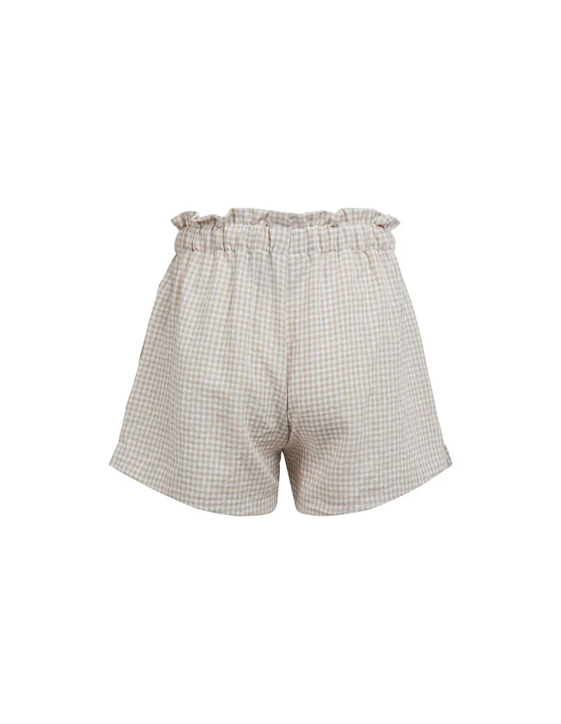 Eve Girl Sadie Check Short Tan Girls