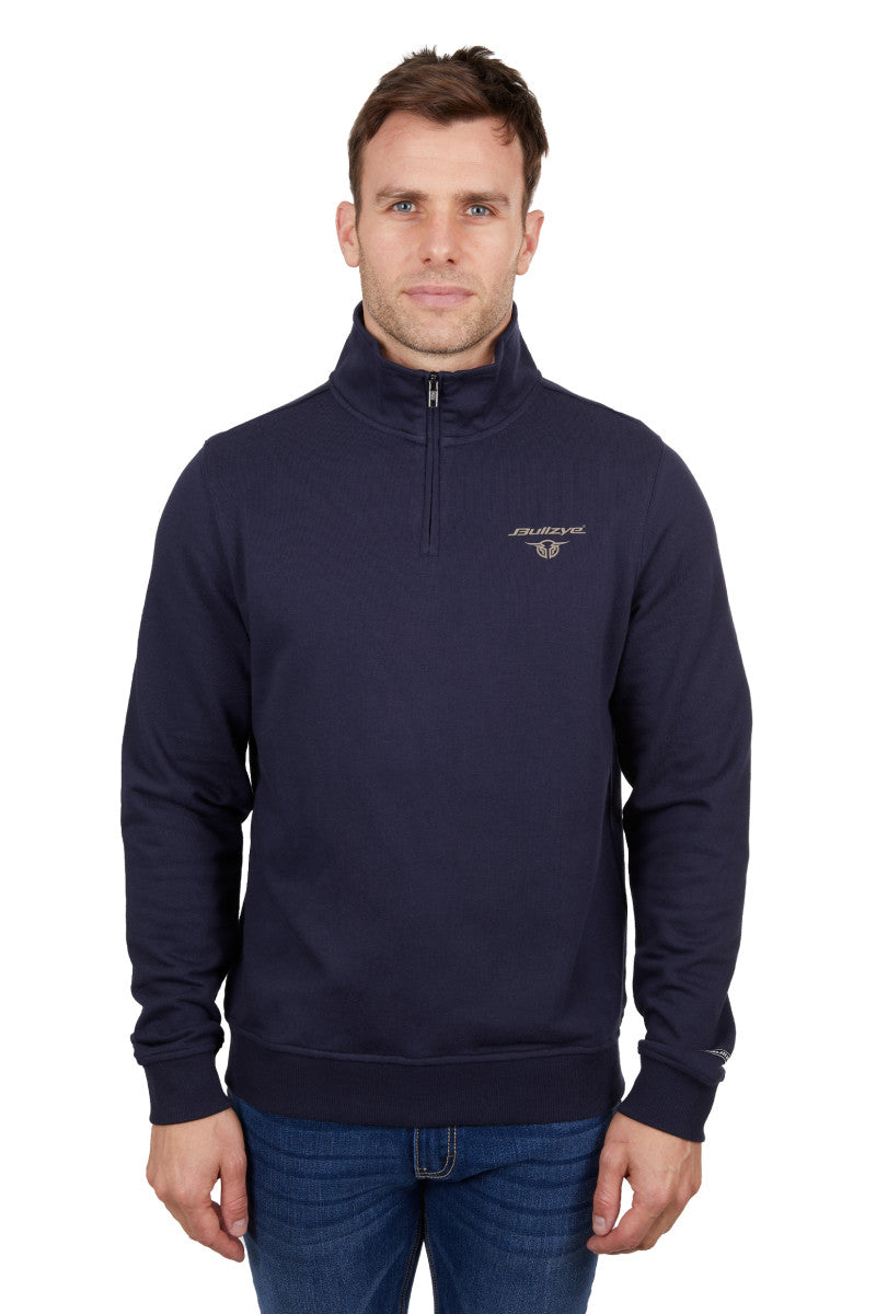Bullzye Mens Aiden 1/4 Zip Pullover Navy Sml