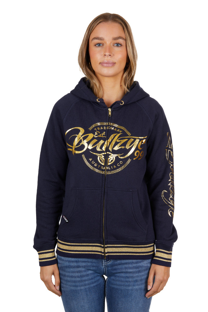 Bullzye Womens Bowen Zip Through Hoodie Dark Navy L 8