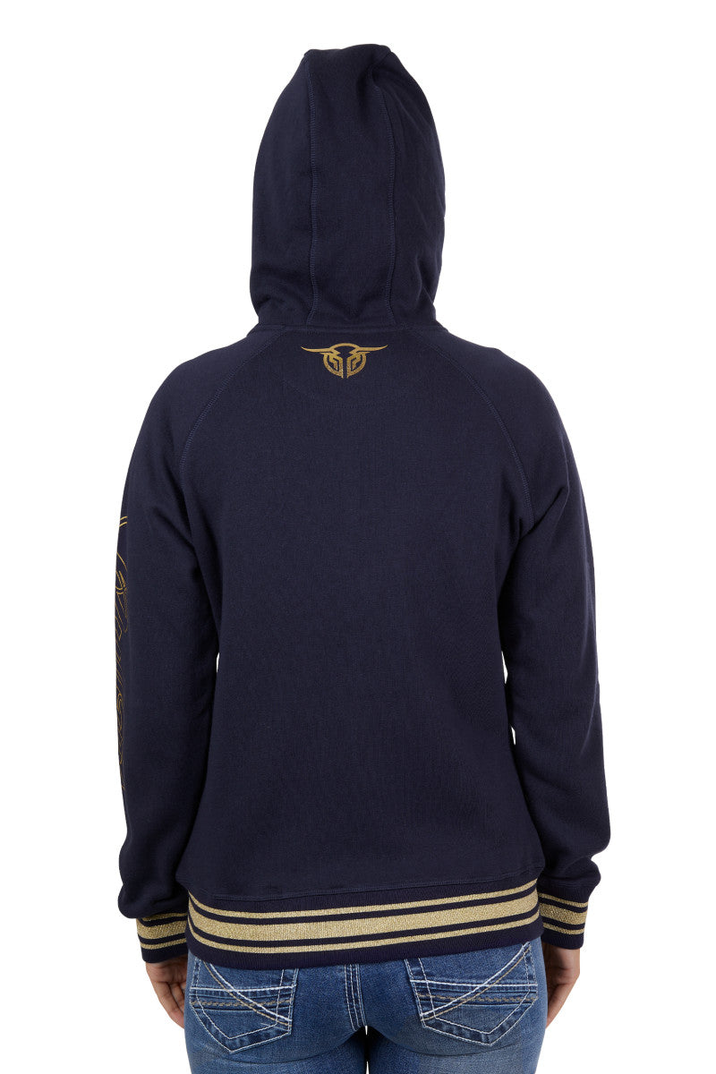 Bullzye Womens Bowen Zip Through Hoodie Dark Navy L 8