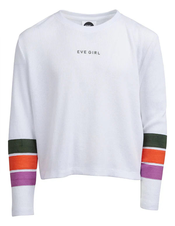 Eve Girl Break Waffle L/S Tee White