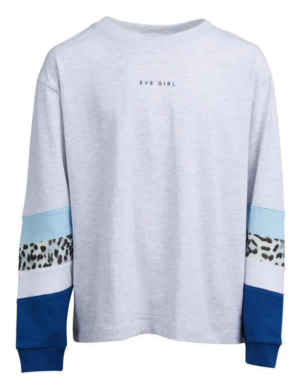 Eve Girl Riley Panel LS Tee Snow