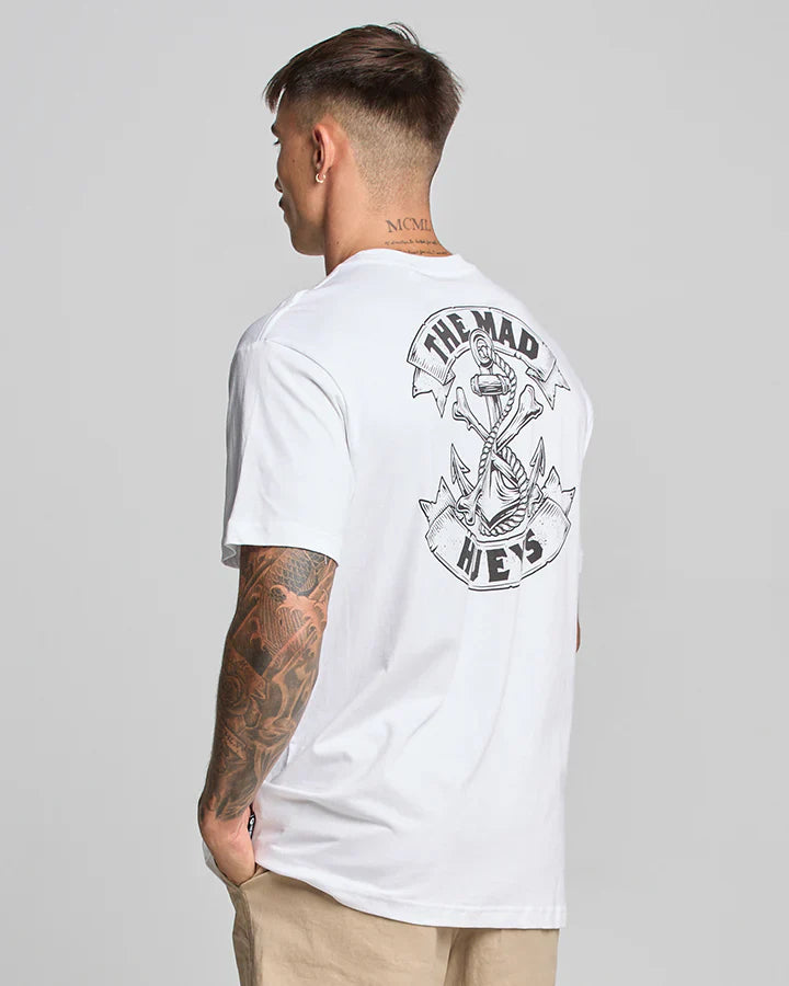The Mad Hueys - MEN-BONES AHOY- SS TEE- WHITE