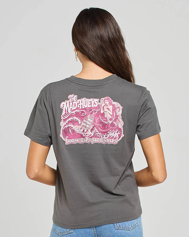 TMH LOOSE LIPS SINK SHIPS | WOMENS SS TEE - CHARCOAL