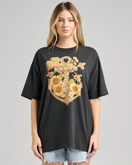 TMH SUNFLOWER ANCHOR | WOMENS OVERSIZED SS TEE - TheSquarePeg