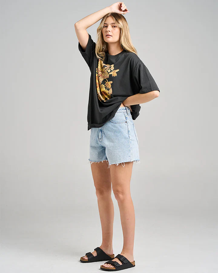 TMH SUNFLOWER ANCHOR | WOMENS OVERSIZED SS TEE - TheSquarePeg