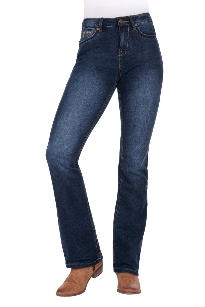 Pure Western Womens Brady Hi Rise Boot Cut Jean L 12