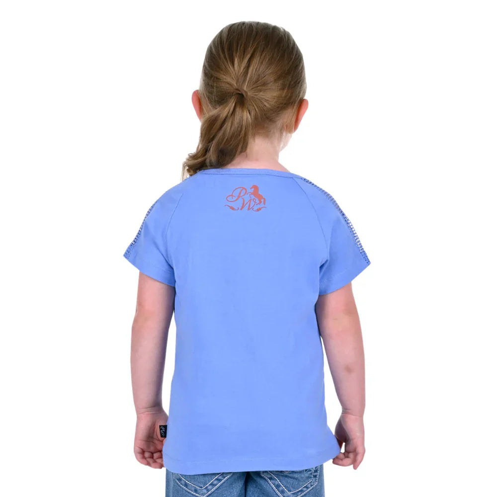 Girls Indigo SS Raglan Tee 4 Cornflower