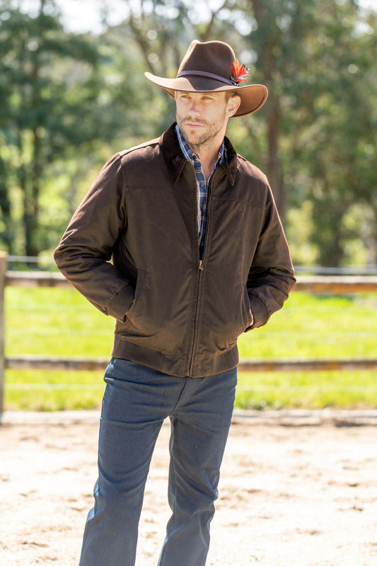 Thomas Cook Mens Oilskin Bomber Jacket - Size XL