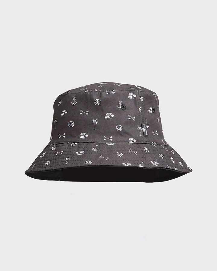 TMH ANCHOR BONES | YOUTH REVERSIBLE BUCKET HAT - BLACK - TheSquarePeg