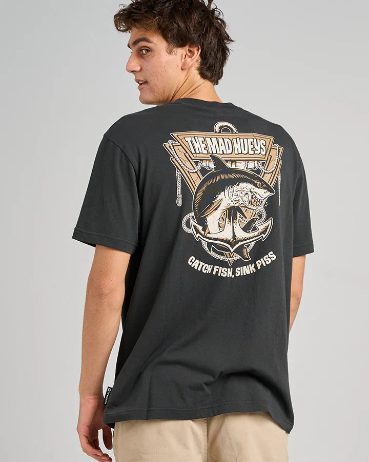TMH ANCHOR SHARK | SS TEE - VINTAGE BLACK