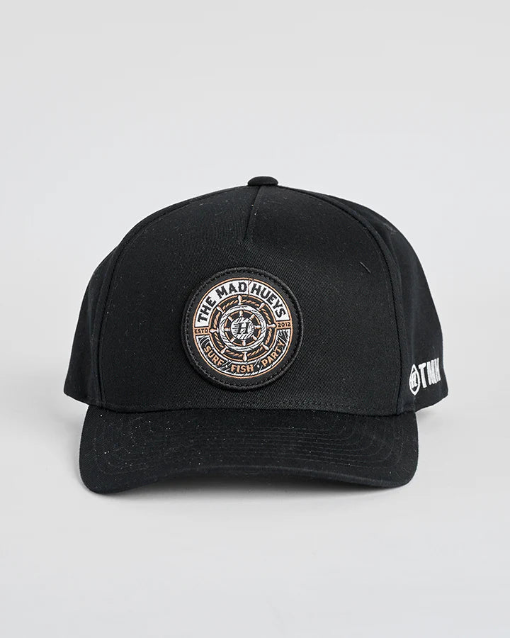 TMH HUEYS SHIP WHEEL | TWILL SNAPBACK - BLACK - TheSquarePeg