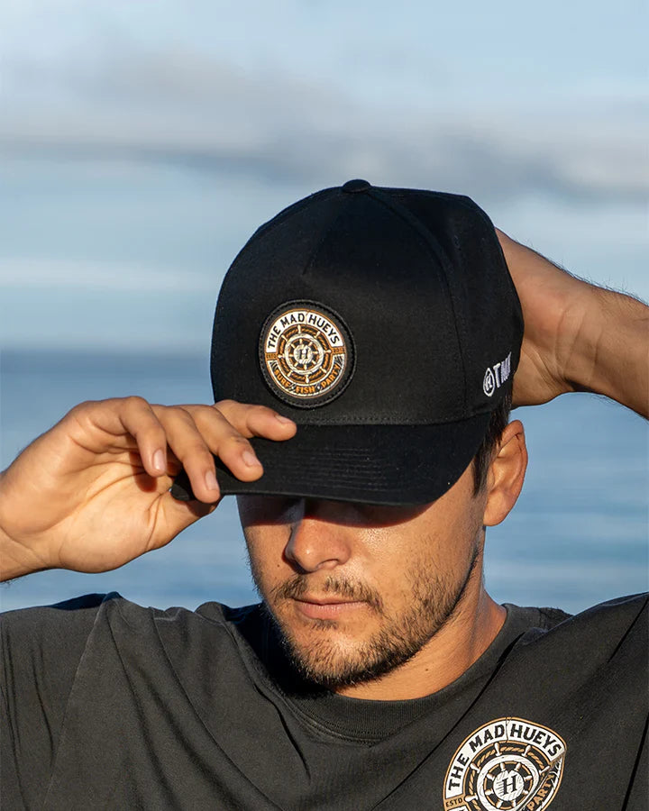 TMH HUEYS SHIP WHEEL | TWILL SNAPBACK - BLACK - TheSquarePeg