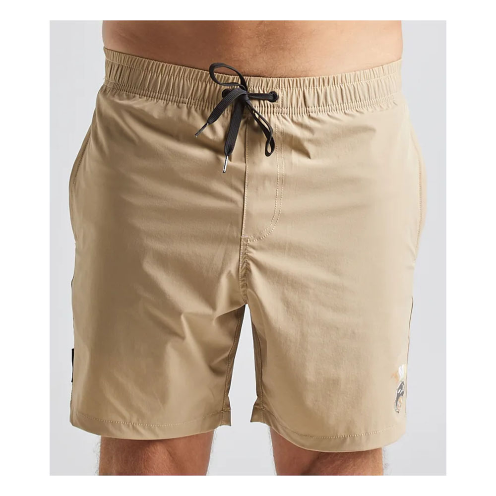 TMH Mens Schooner or Later Volley Shorts 18" Khaki
