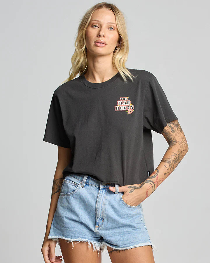 TMH SKULL TATTOO | WOMENS CROP SS TEE