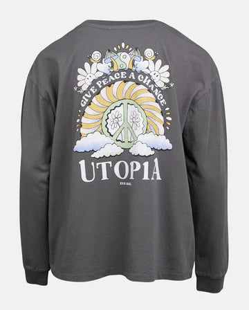 Eve Girl Utopia LS Tee Charcoal