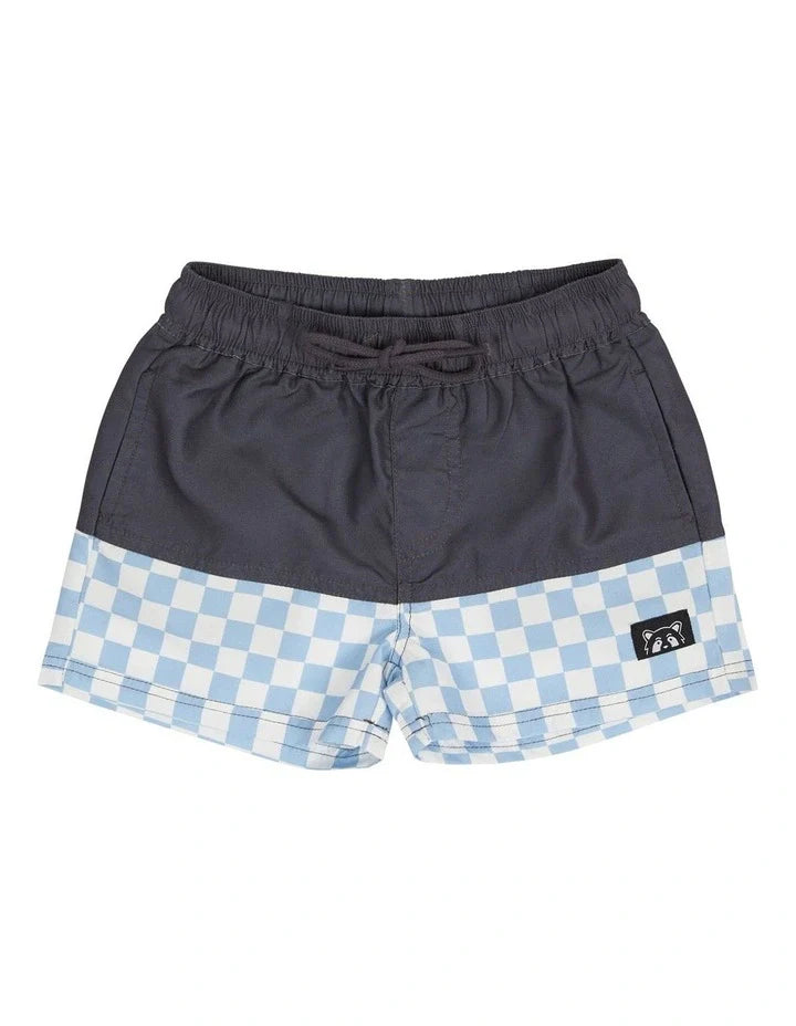 Animal Crackers Check Panel Short Blue - TheSquarePeg
