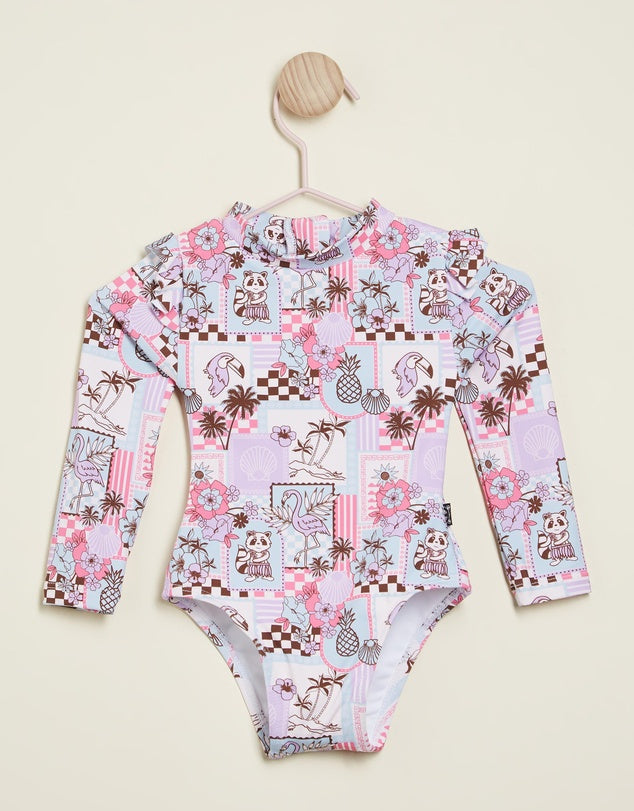Animal Cracker Ocean Breeze L/S One Piece Swimsuit Baby - TheSquarePeg